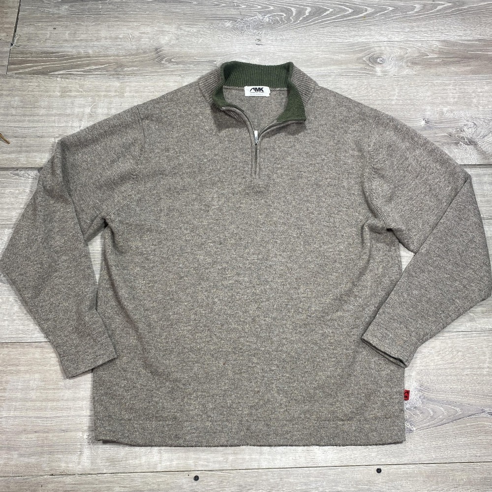 Mountain Khakis‎ Merino Wool Sweater Mens XL Brown Quarter Zip Pullover Knit